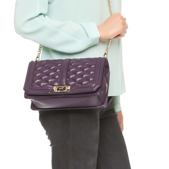 Rebecca Minkoff Handbags - Rebecca Minkoff Love Quilted Crossbody Aubergine